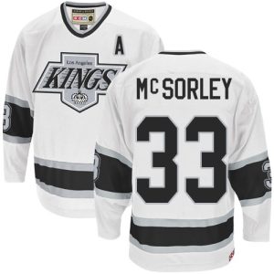 Herren Los Angeles Kings Eishockey Trikot Marty Mcsorley #33 Authentic Throwback Weiß CCM